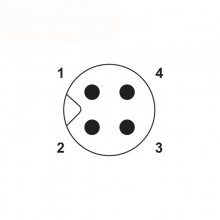 Panel Mount Connector - M5 4pins male straight front panel mount connector, unshielded, insert
